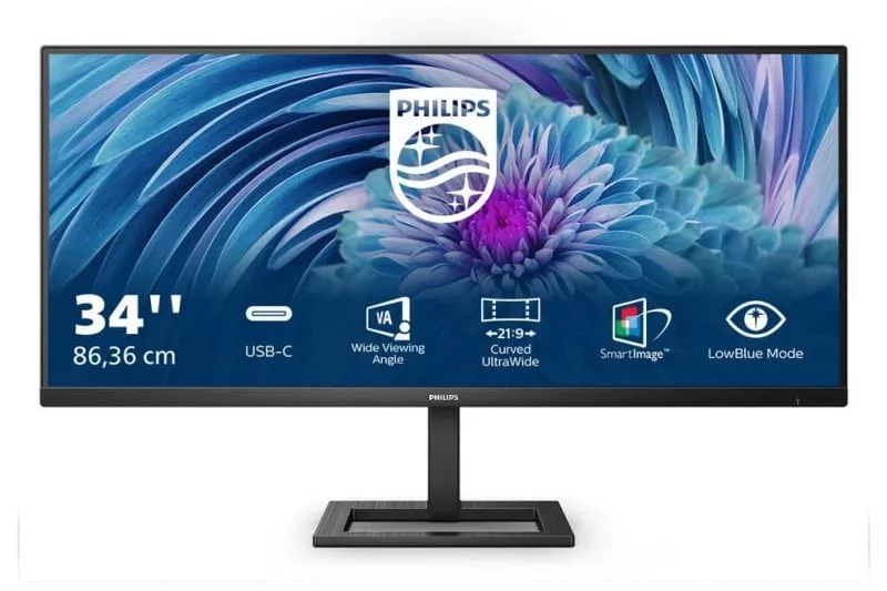Monitor Philips E Line 346E2LAE/23 34" UltraWide Quad HD 100Hz VA USB-C Altura Ajustable