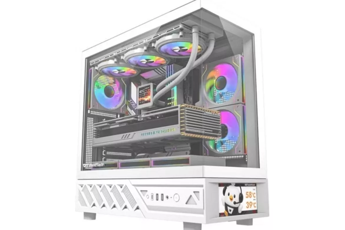 Caja PC Darkflash DS950V Midi Tower Display 6" Blanco
