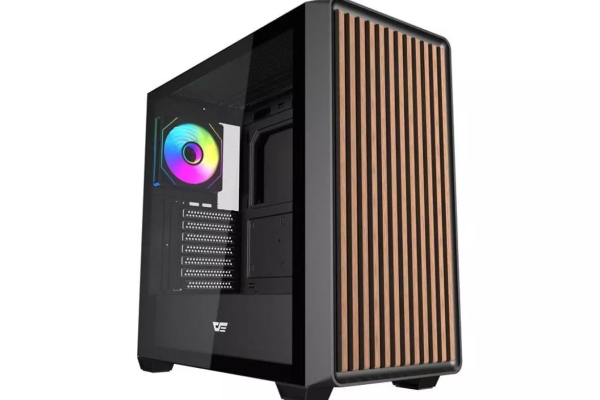 Caja PC Darkflash DS900WD ATX Vidrio Templado Madera Negro