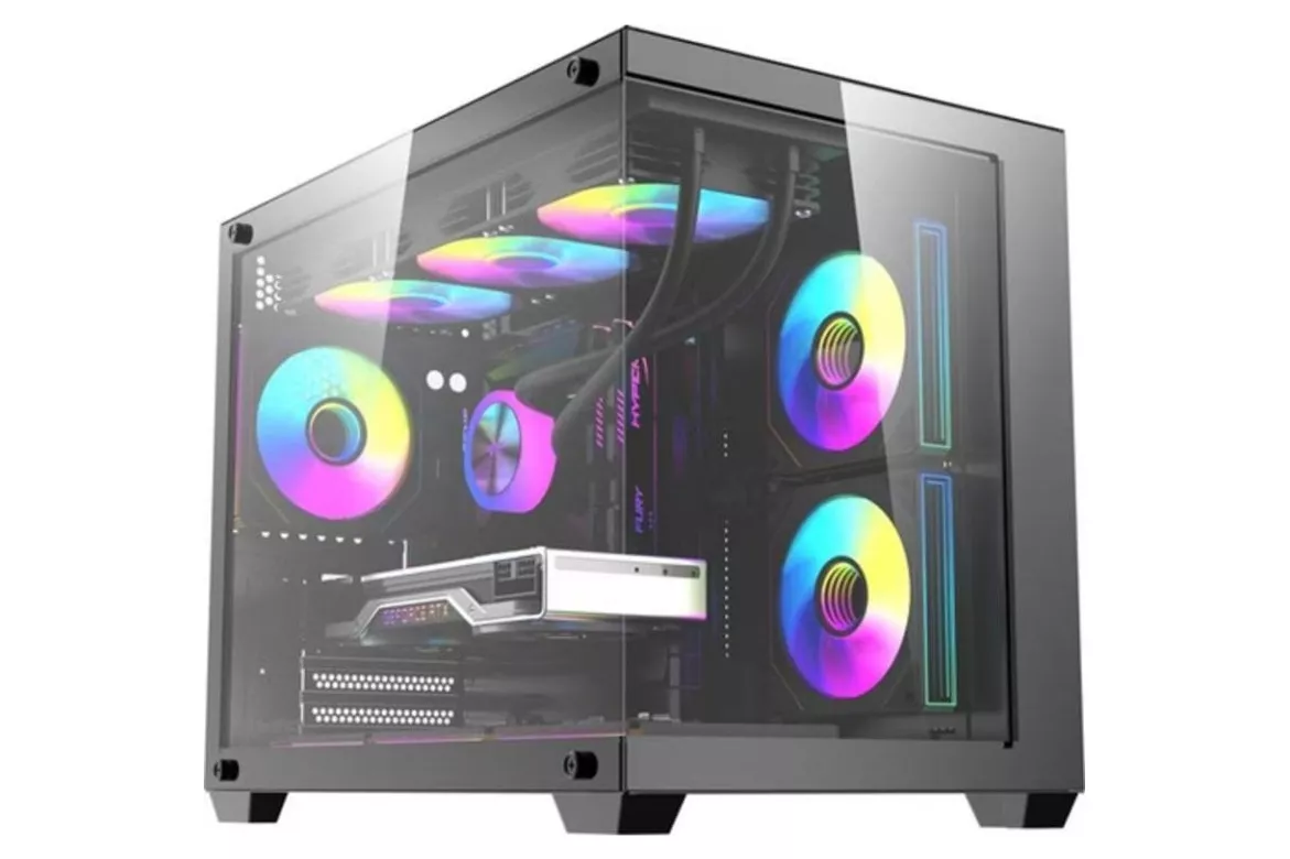 Caja PC Darkflash B275 PRO Negro RGB Torre Media ATX con 6 Ventiladores