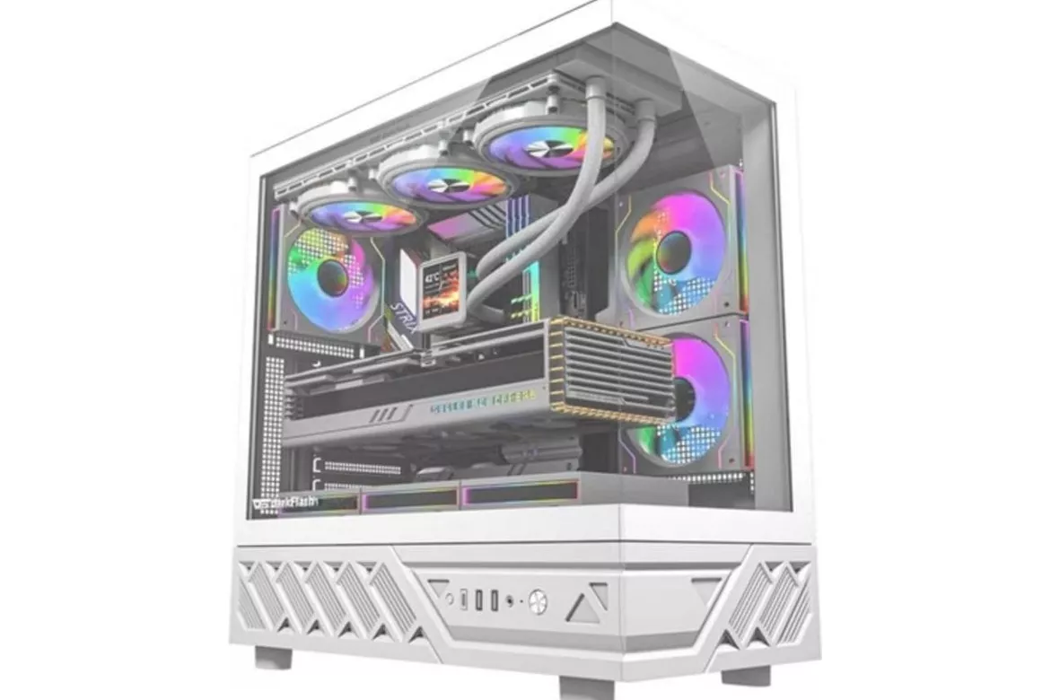 Caja PC Darkflash DS950 Midi Tower Blanca con 6 Ventiladores 120mm