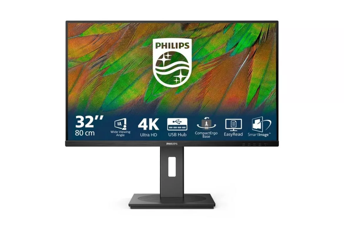 Monitor Philips 32B1N3800/00 32" UltraHD 4K 60Hz VA Altavoces USB Hub Ajuste altura