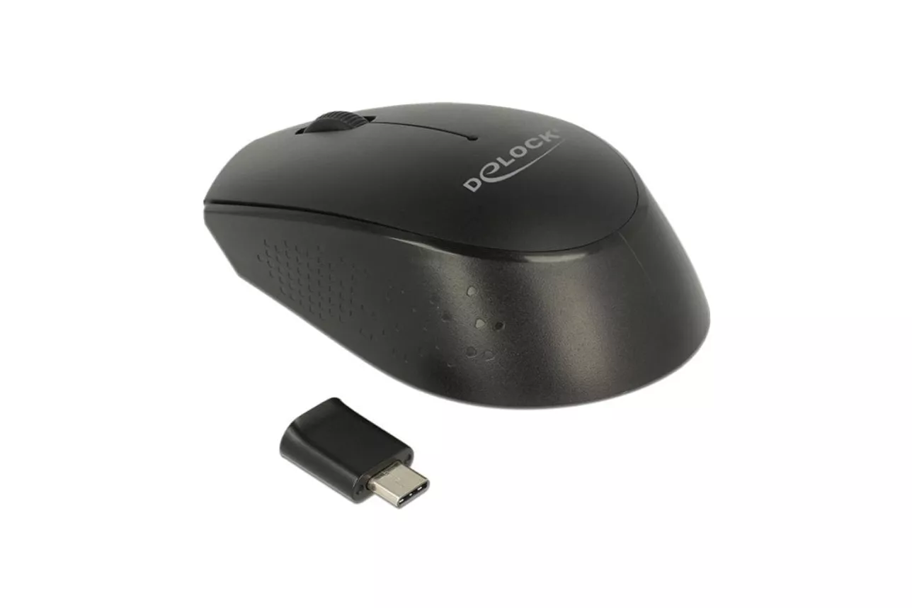 Rat&oacute;n Delock 12526 Inal&aacute;mbrico RF 1000 DPI Negro Ambidiestro Nano receptor USB Type-A