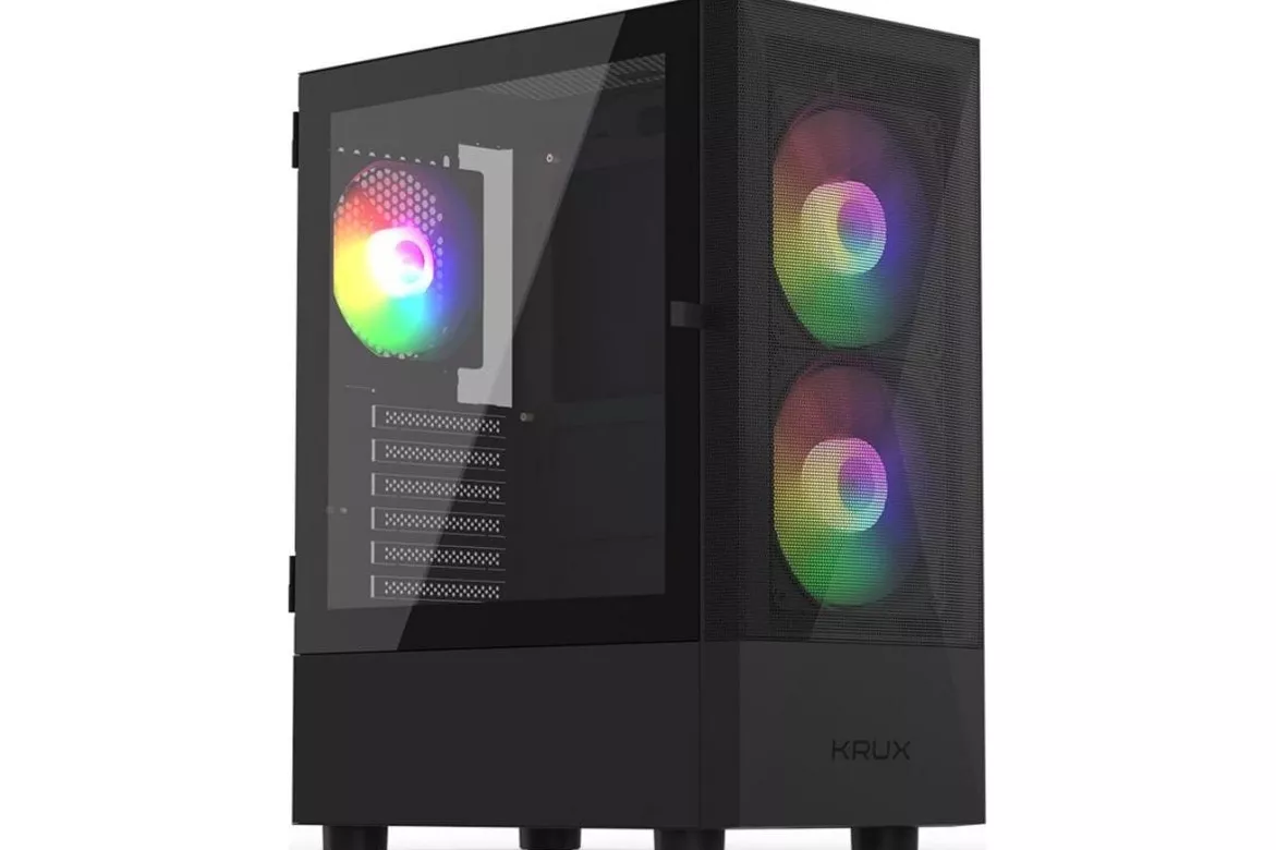 Caja PC Krux Vako RGB ATX con Ventiladores RGB y Panel de Cristal Templado