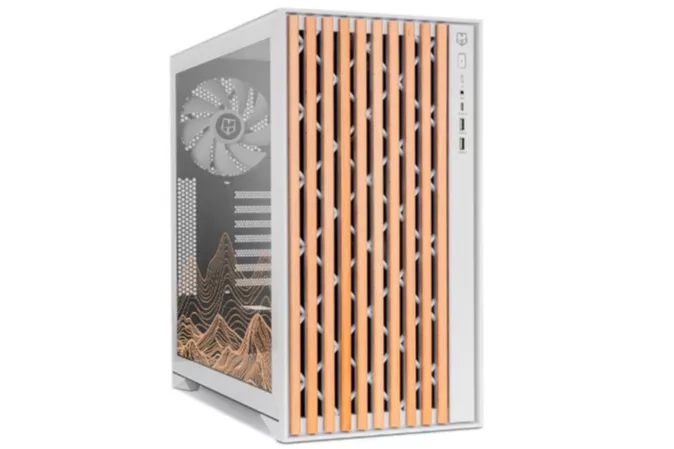 Torre PC Nox Hummer ELEMENT Semi Torre ATX Cristal Templado USB-C Blanca y Madera - Dune Edition By PcCom