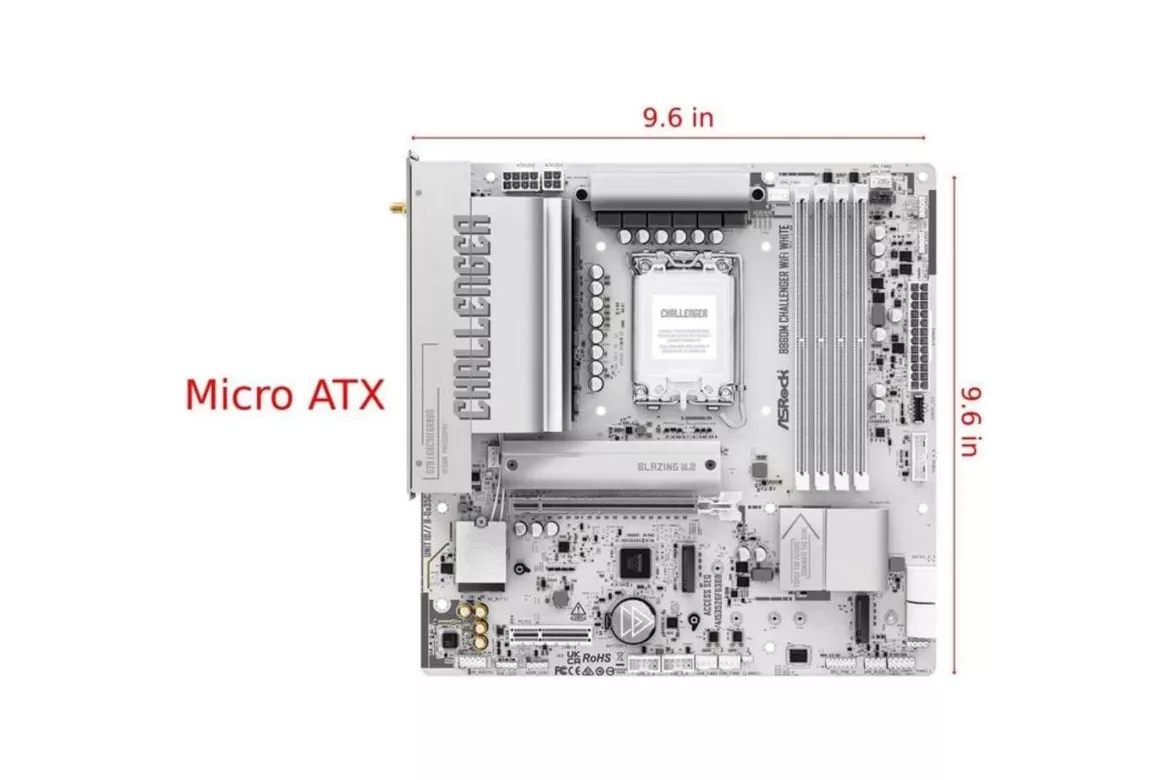 Placa Base AsRock B860M Challenger WiFi White Intel B860 LGA 1851 DDR5 Micro ATX Wi-Fi 7