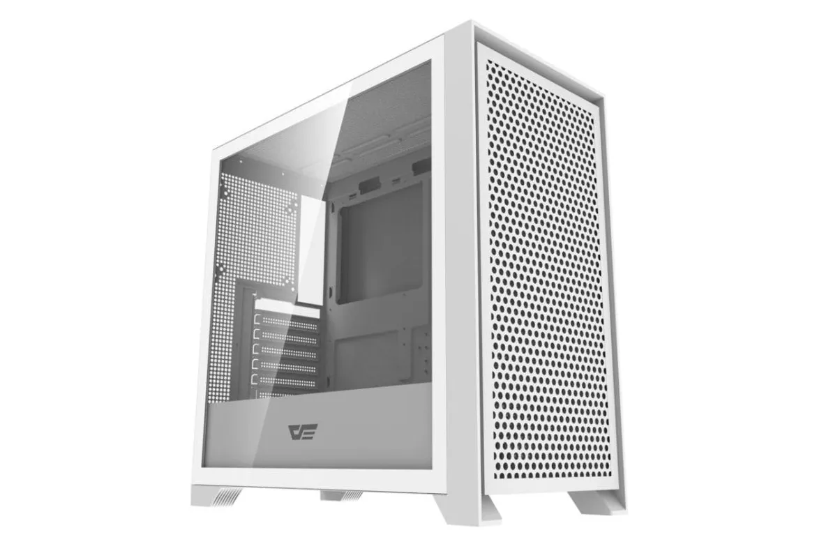Carcasa PC darkFlash DRX90 Mesh Blanca Torre Media ATX Vidrio Templado