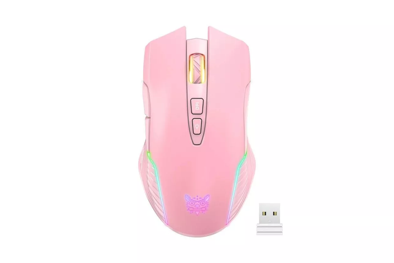 Rat&oacute;n ONIKUMA CW905 Wireless 2.4G 3600 DPI Rosa RGB 7 Botones Gaming