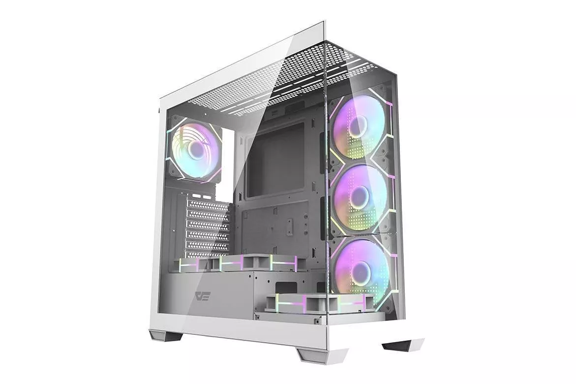 Caja PC Darkflash DS900 Blanca con 7 Ventiladores ARGB