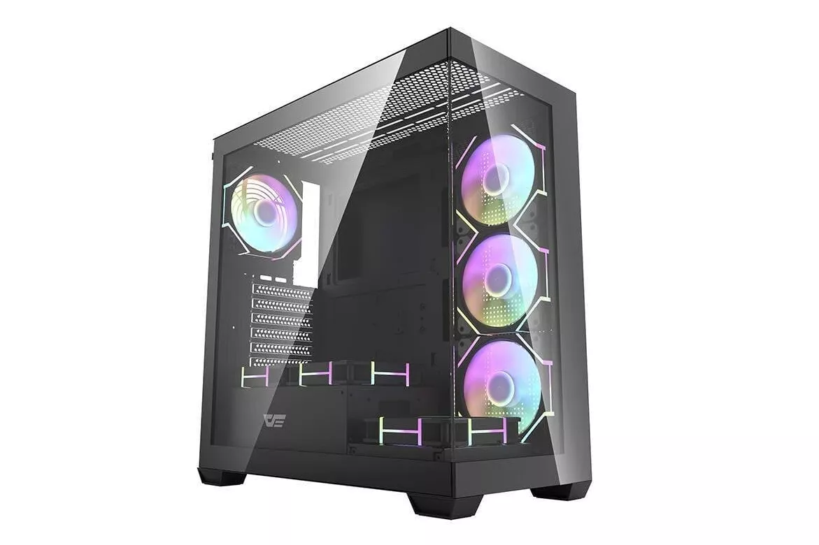 Caja PC Darkflash DS900 Negra Mid Tower con 7 ventiladores ARGB