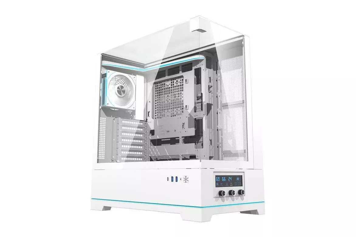 Caja PC Darkflash DY450 PRO Blanca ATX Big Tower con 1 ventilador ARGB