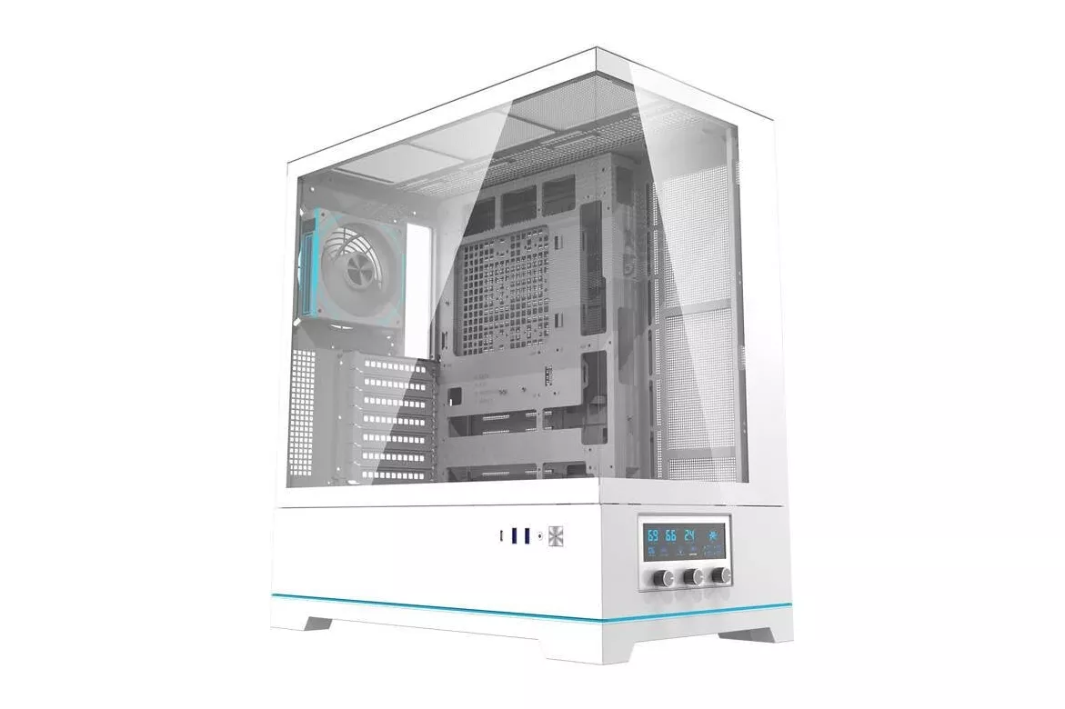 Caja PC Darkflash DY451 PRO Blanca + 1 Ventilador ARGB