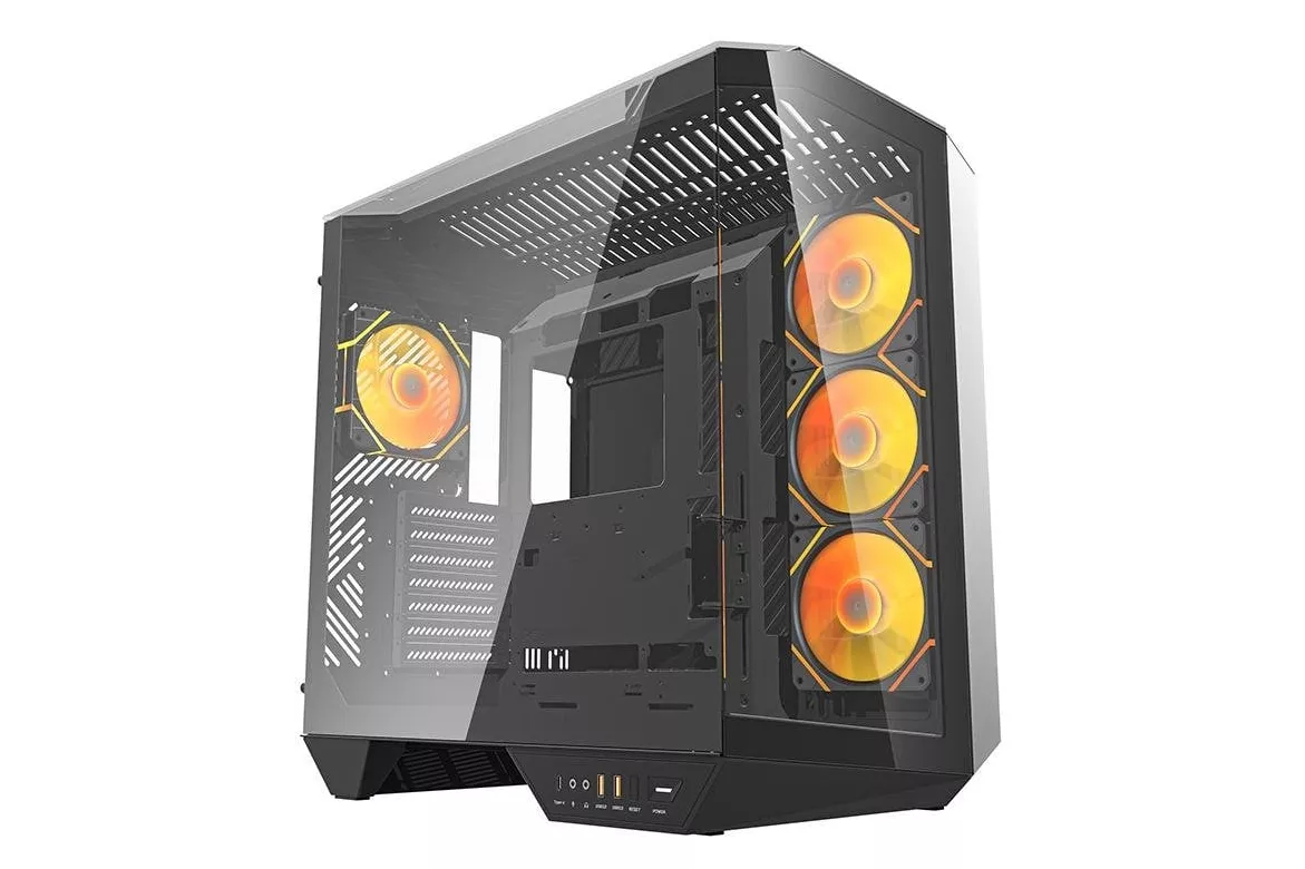 Torre PC Caja PC Darkflash DY470 Big Tower Negra + 4 Ventiladores ARGB + Soporte GPU