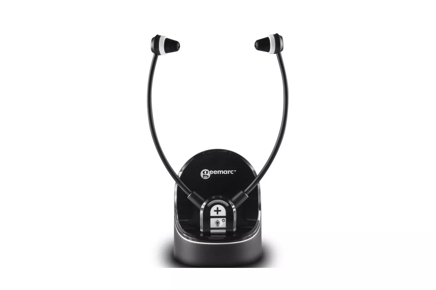 Auriculares Geemarc Telecom CL7370 OPTI inal&aacute;mbricos y con cable TV, micr&oacute;fono, negro