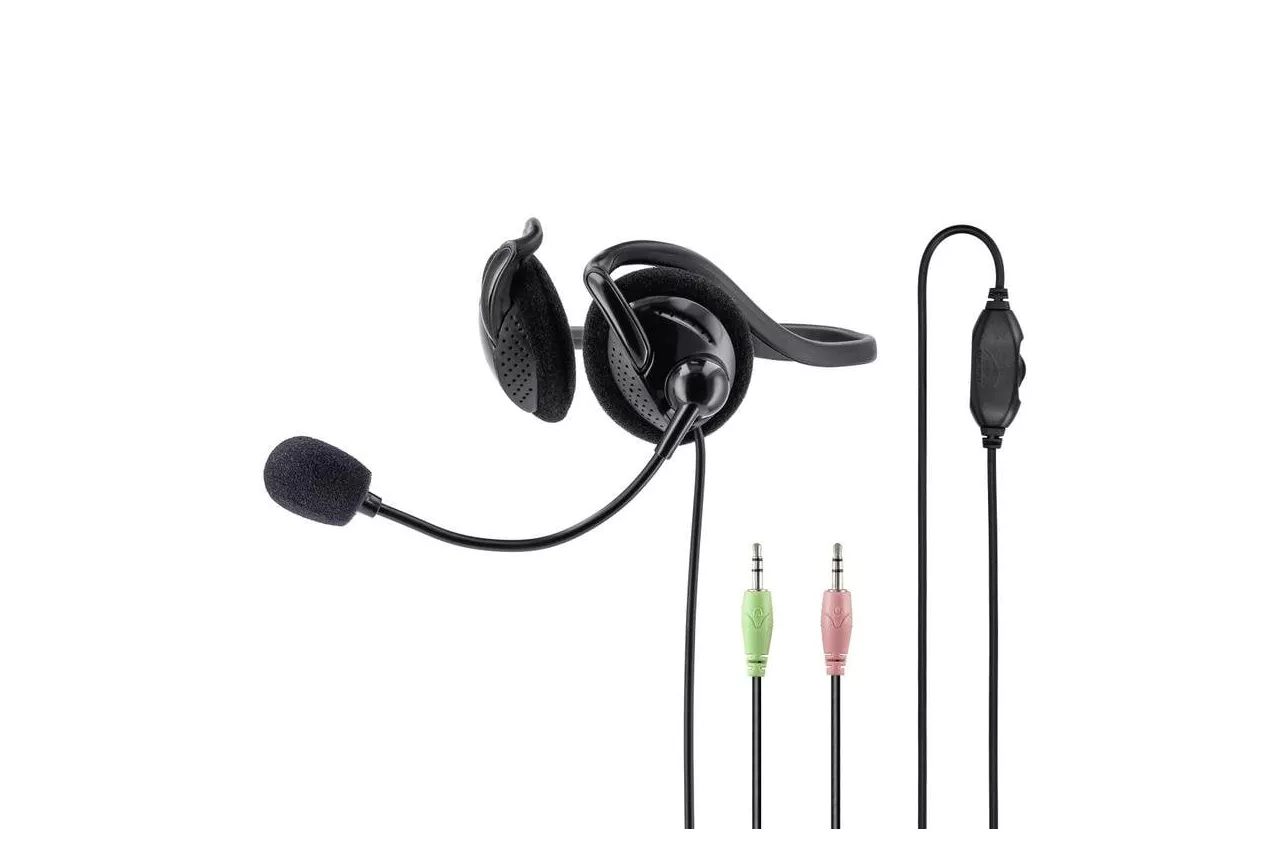 Auriculares Hama 00139920 con cable, conexi&oacute;n 3,5 mm, para oficina y call center, negros