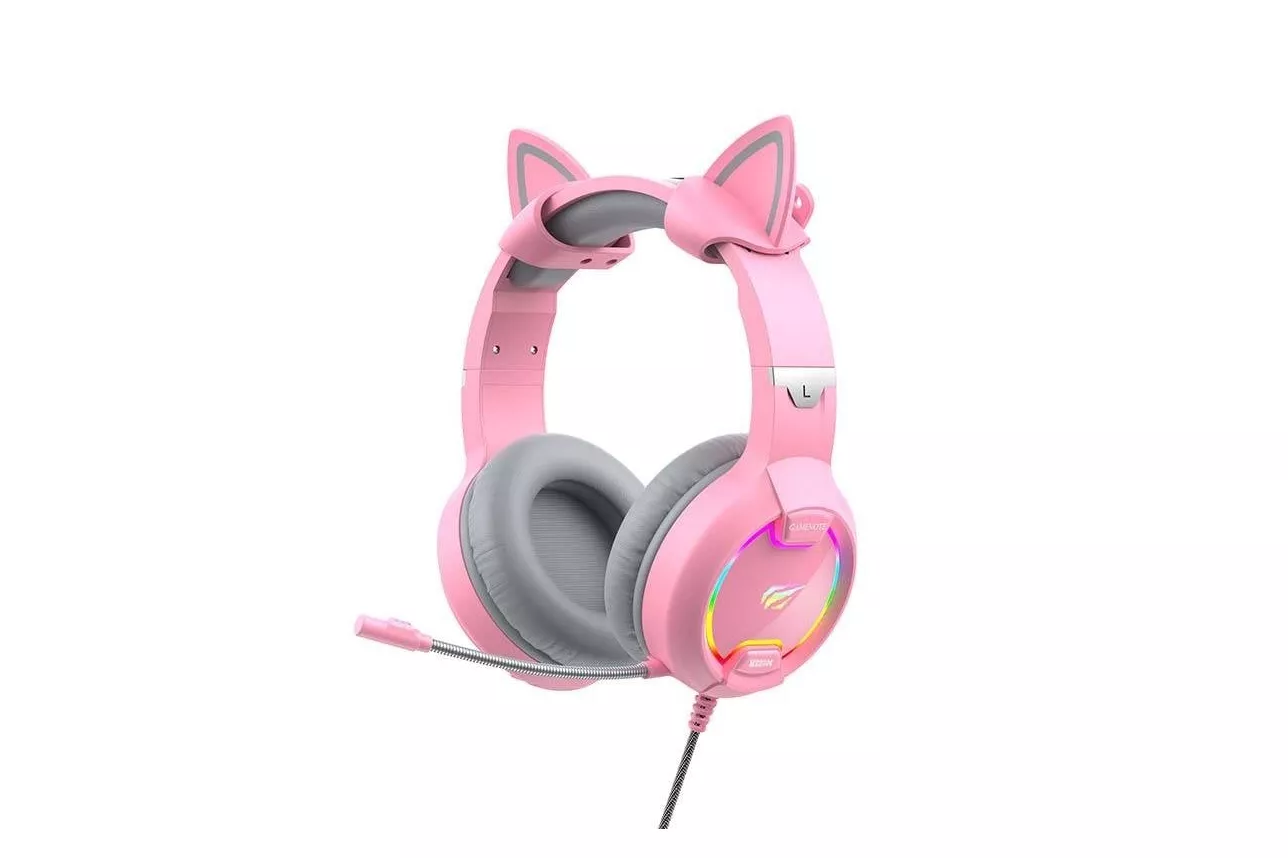 Auriculares Havit H2233D con cable USB/Jack 3,5mm RGB Gaming Rosa con micr&oacute;fono