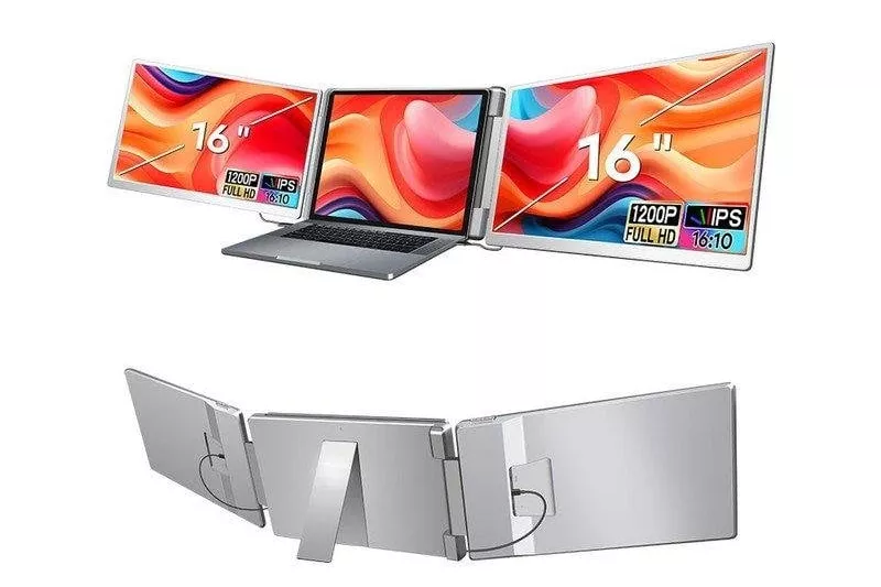 Monitor FOPO S11 16" FullHD+ 60Hz IPS Doble Pantalla Plegable USB-C Mini HDMI