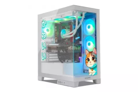 Torre PC NOX Hummer GLOCK ARGB Semitorre ATX Cristal Templado USB-C Blanca - Kawaii Edition