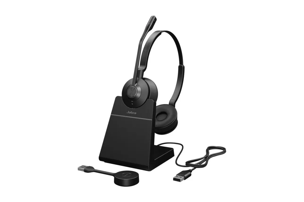 Auriculares Jabra Engage 55 SE inal&aacute;mbricos DECT para oficina con micr&oacute;fono y cancelaci&oacute;n de ruido, negros
