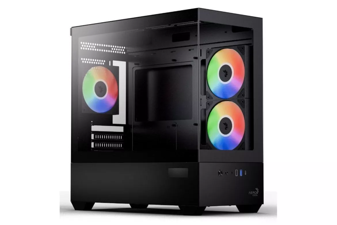 Caja PC Aerocool P300D Digi-G-BK-v1 Mini Tower Negro Iluminaci&oacute;n RGB