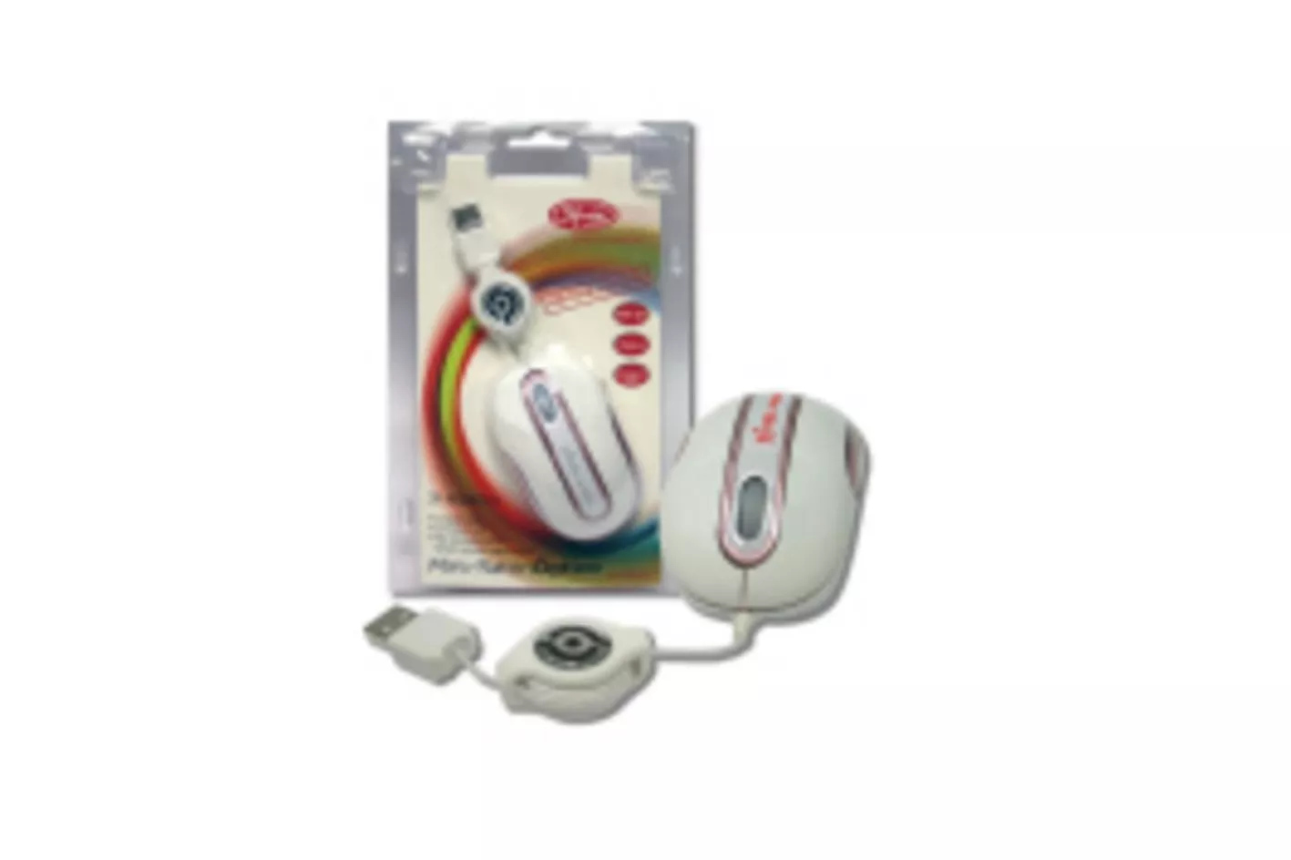 Rat&oacute;n 3free 3F-MSM201/WP USB tipo A 800 DPI Blanco cable retr&aacute;ctil