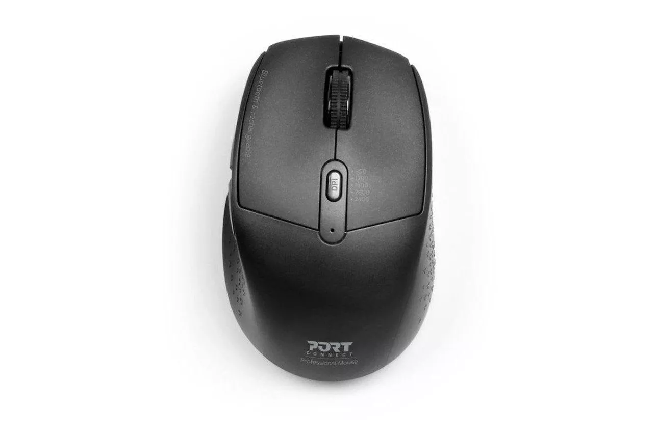 Rat&oacute;n Port Designs 900715 Inal&aacute;mbrico Bluetooth 2400 DPI Negro Recargable