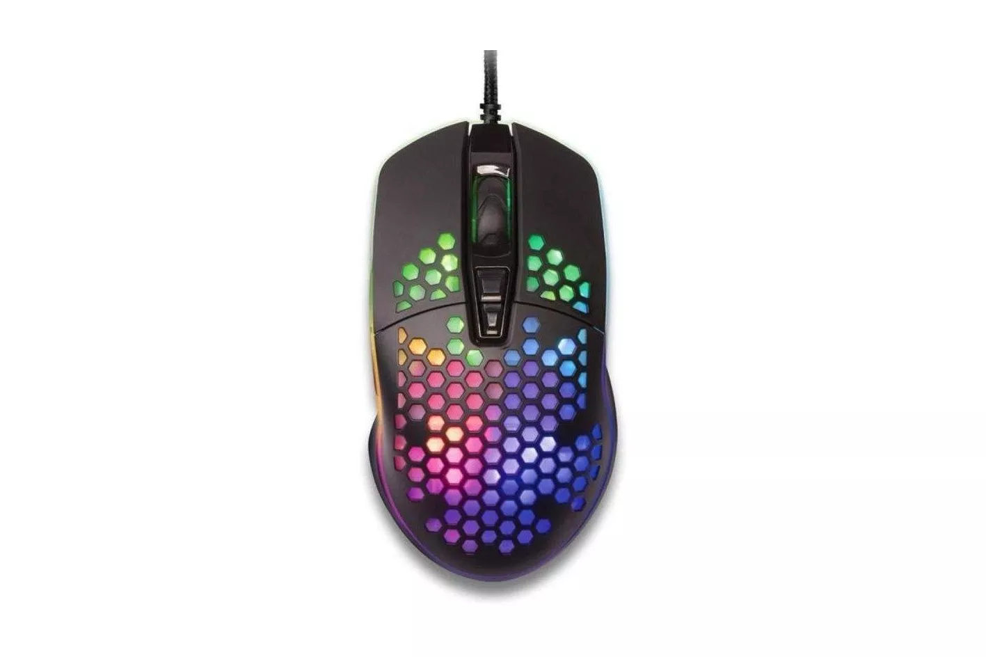 Rat&oacute;n Yenkee YMS 3030BK Cable USB 6400 DPI RGB 7 Botones Negro Honeycomb