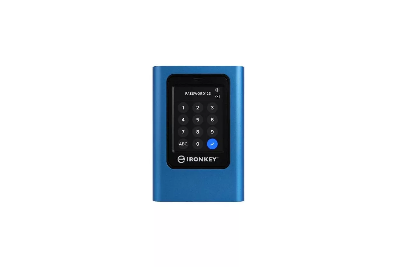 Disco Duro Kingston IronKey Vault Privacy 80 3,84TB SSD 250MB/s Azul t&aacute;ctil