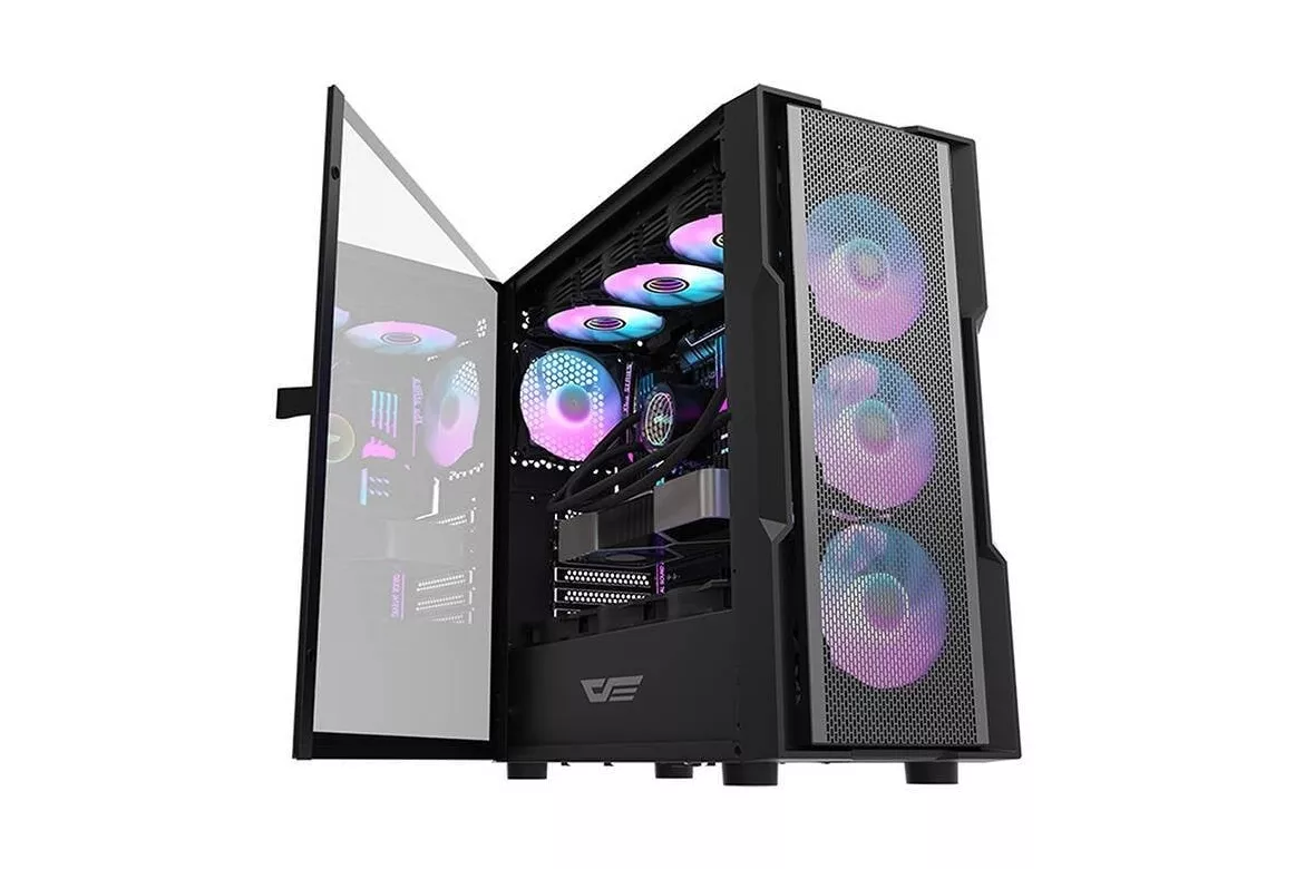 Caja PC Darkflash DK431 Mesh Negra + 4 Ventiladores ARGB