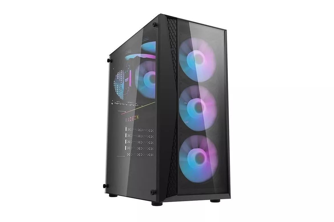 Caja PC Darkflash DK352 Plus + 4 ventiladores ARGB negra
