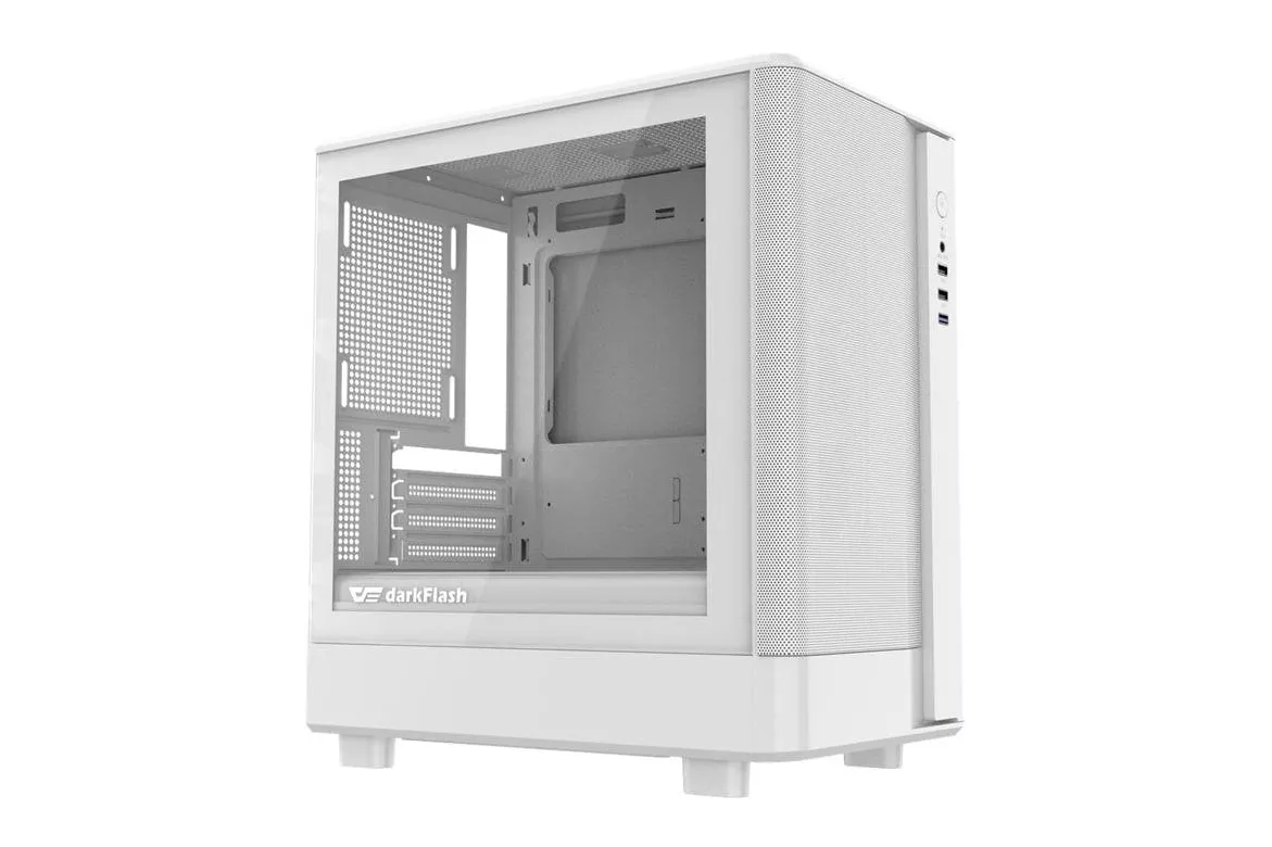Torre PC Caja PC Darkflash DB330M Mesh Blanca M-ATX/ITX Vidrio Templado