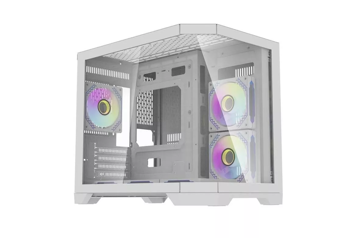 Caja PC Darkflash FT418 Mini Tower Blanca con 6 Ventiladores ARGB
