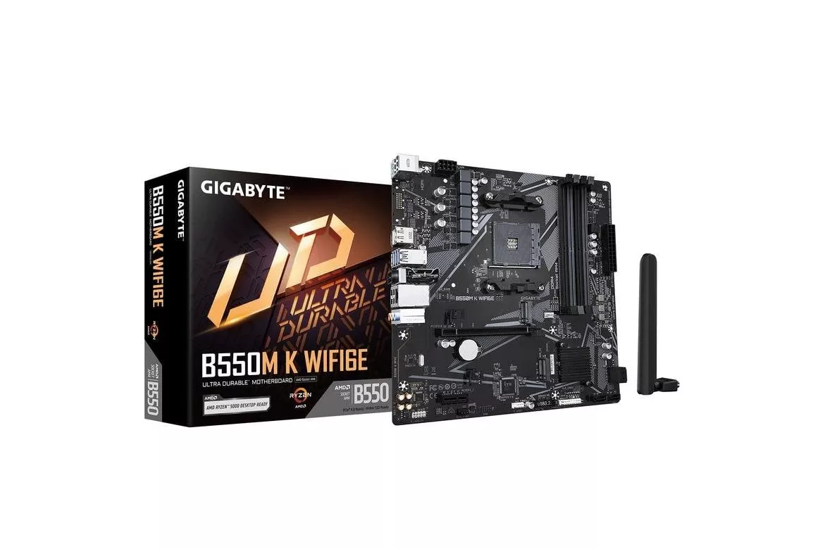 Placa Base GIGABYTE B550M K WIFI6E AMD B550 AM4 DDR4 Micro ATX WiFi 6E Bluetooth 5.3