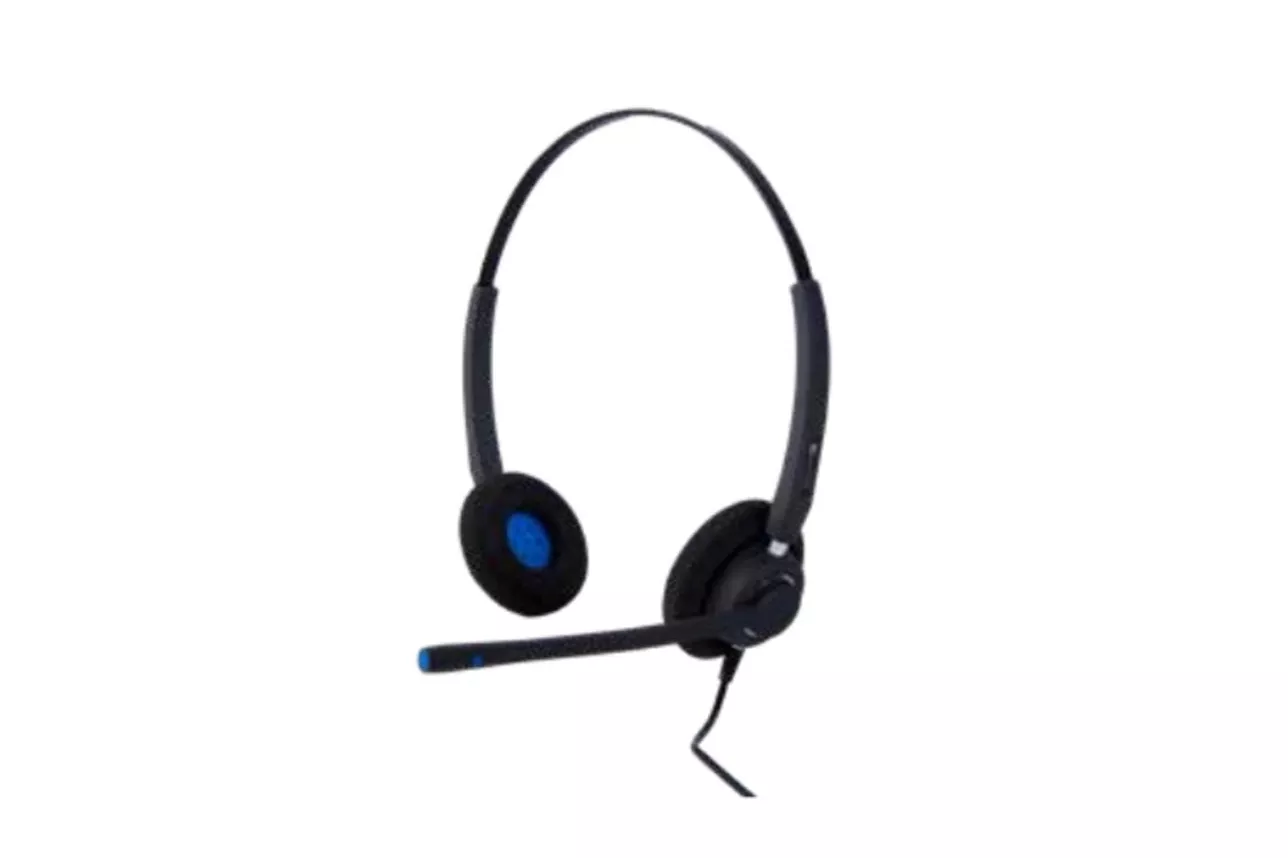 Auriculares Alcatel-Lucent Enterprise AH 22 U con cable USB, cancelaci&oacute;n de ruido, oficina, negro y azul
