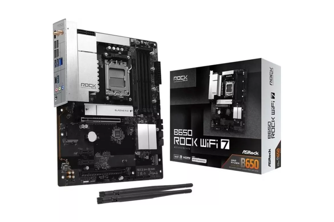 Placa Base AsRock B650 Rock WiFi7 AM5 ATX Wi-Fi 7 PCIe 5.0 DDR5
