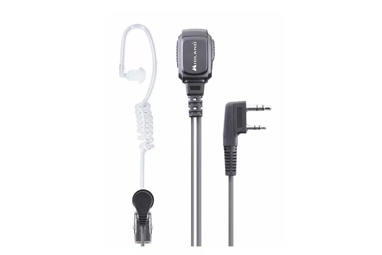 Auriculares Midland MA 31LK Pro con cable, conexi&oacute;n 3,5 mm, intraaurales, negros y transparentes