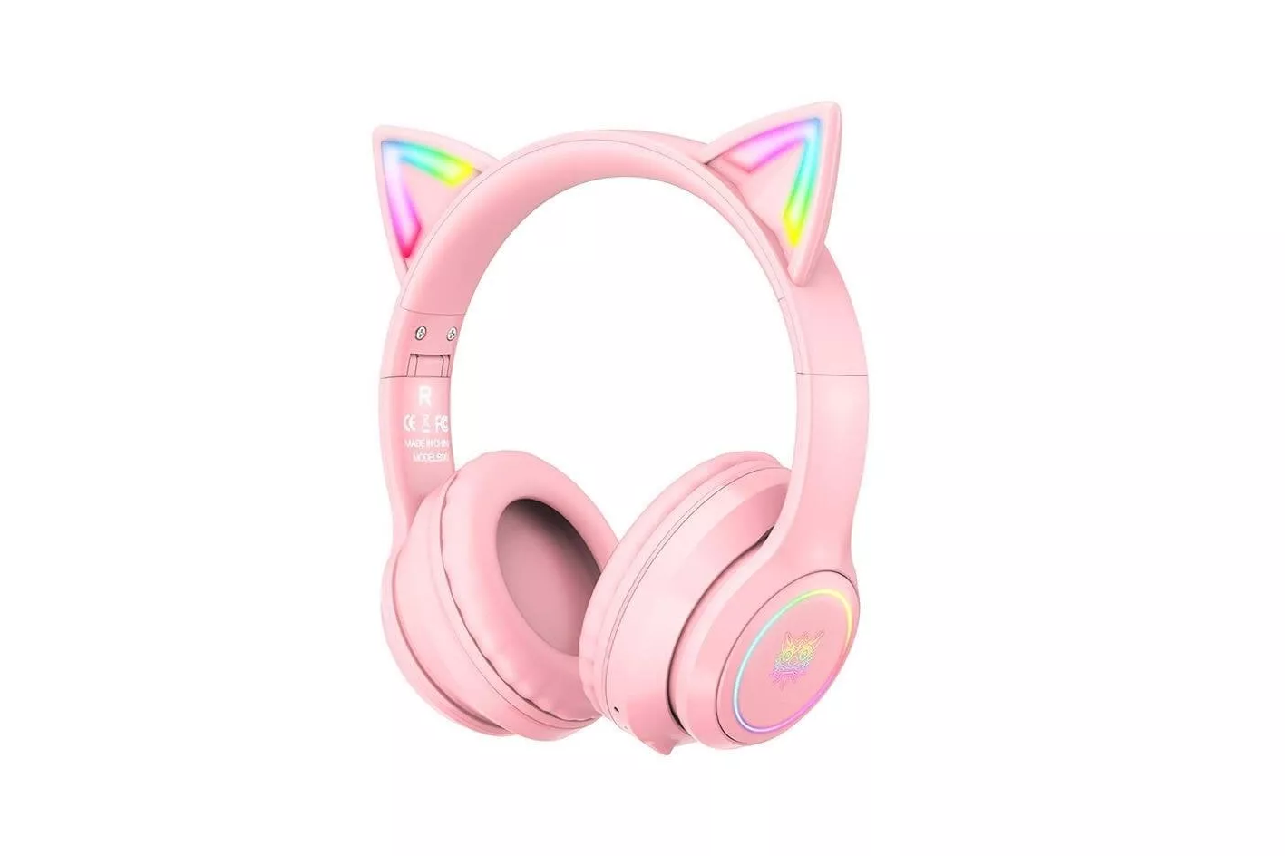Auriculares ONIKUMA B90 inal&aacute;mbricos Bluetooth 5.0 gaming con micr&oacute;fono y luces RGB rosa