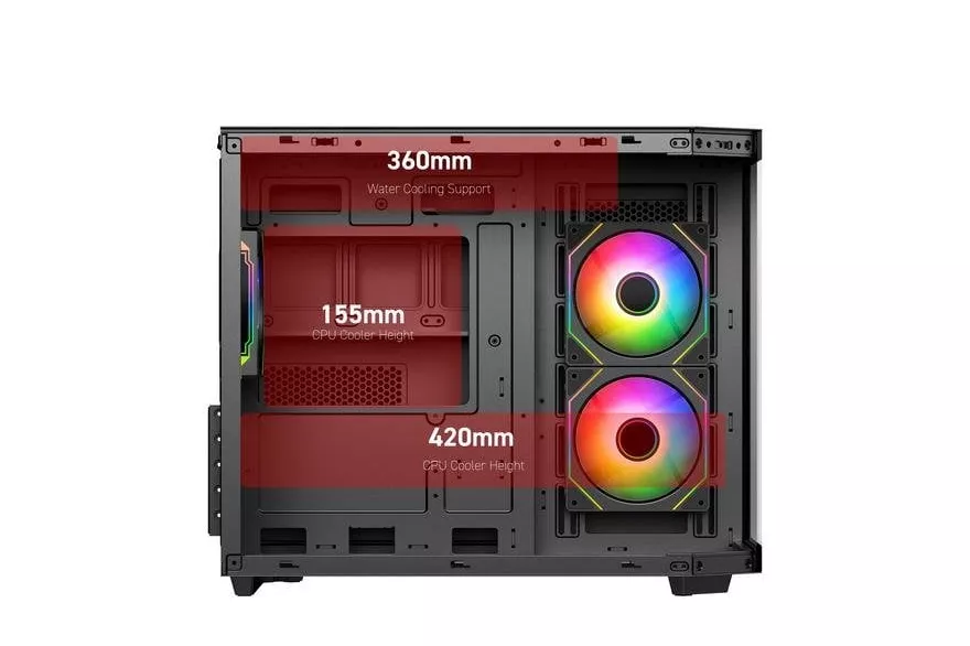 Caja PC VIDA EDGE MINI MATX ARGB Negro Cubo Micro ATX/ITX