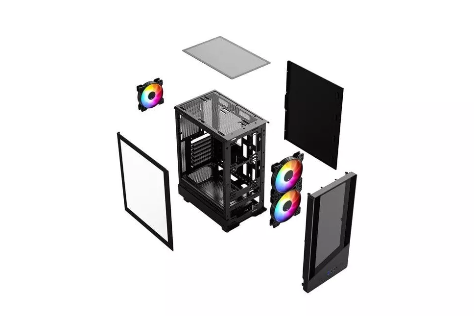 Carcasa VIDA SPIRE ATX Black Gaming Case Escritorio Negro ATX micro ATX ITX