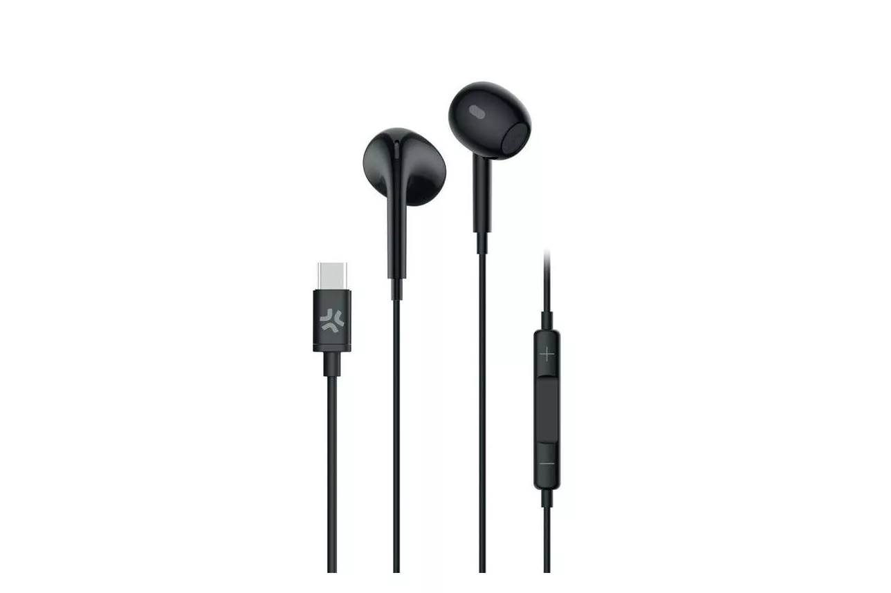 Auriculares Celly UP1300TYPECBK con cable USB-C para llamadas y m&uacute;sica negros