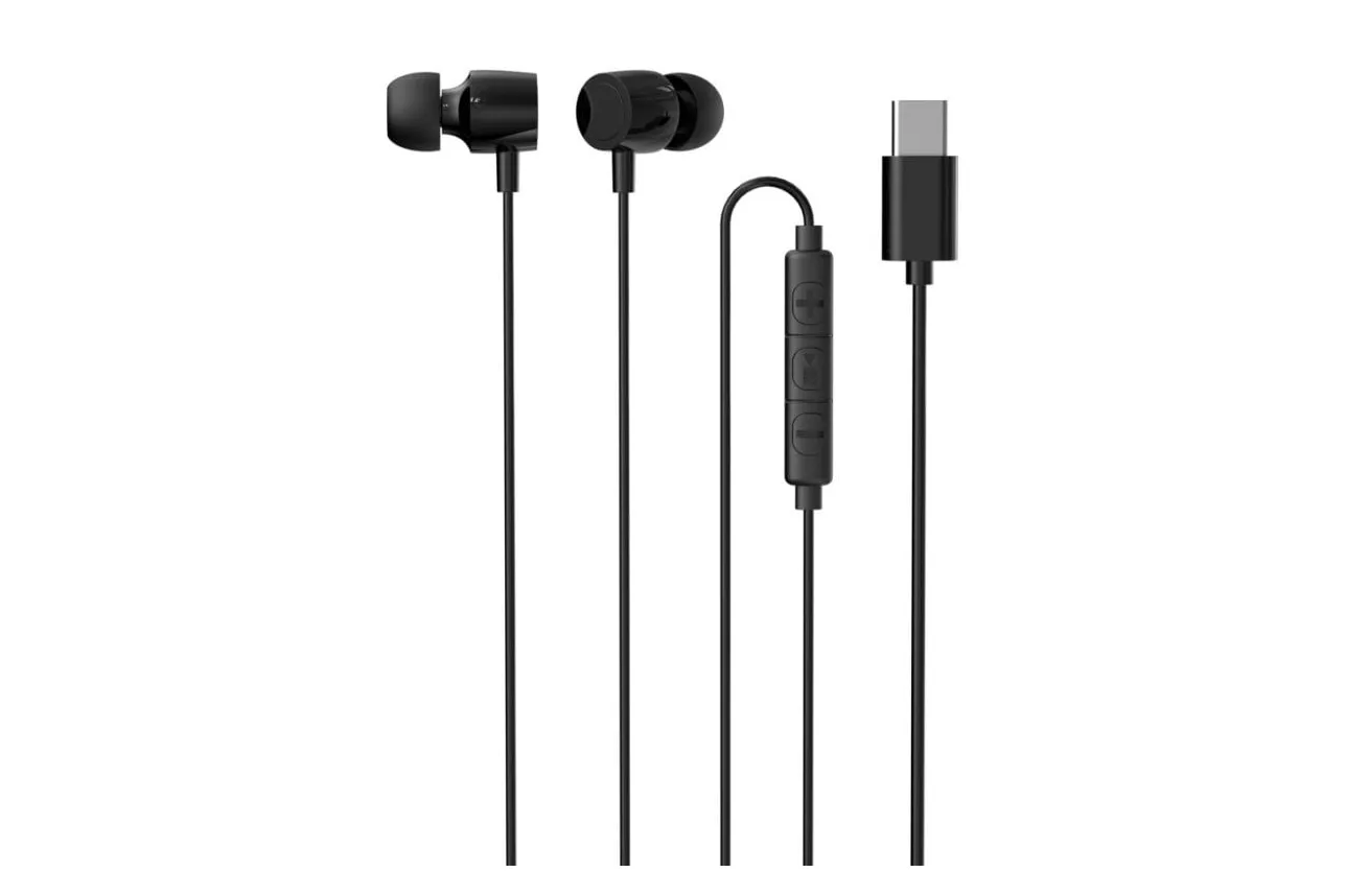 Auriculares iggual con cable USB-C, intrauditivos, micr&oacute;fono y controles en l&iacute;nea negros