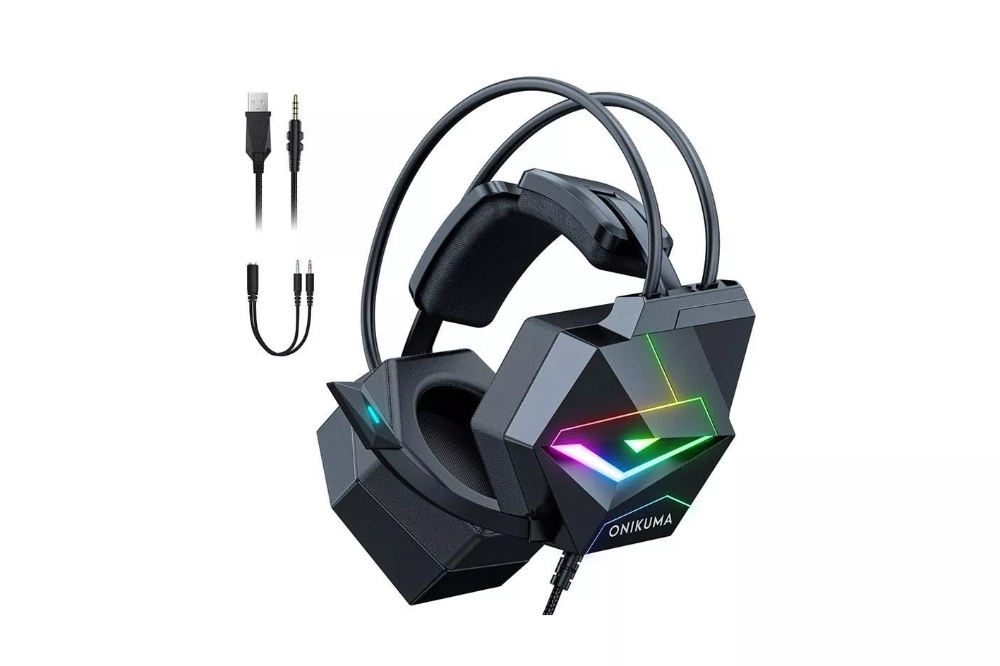Auriculares Onikuma X20 con cable USB/3.5mm gaming surround y micr&oacute;fono negro