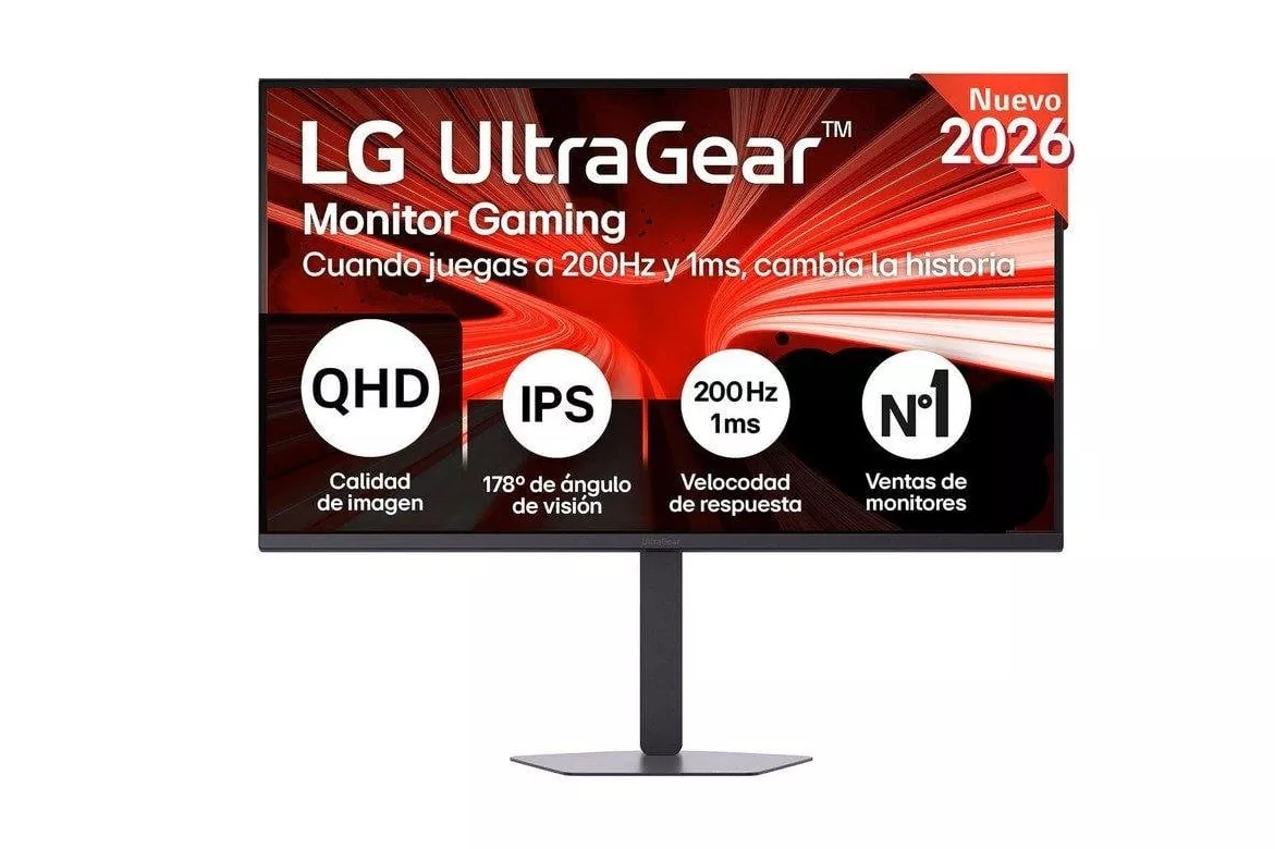 Monitor LG UltraGear 32G620B-B 32" QHD 200Hz IPS HDR10 FreeSync G-Sync regulable altura