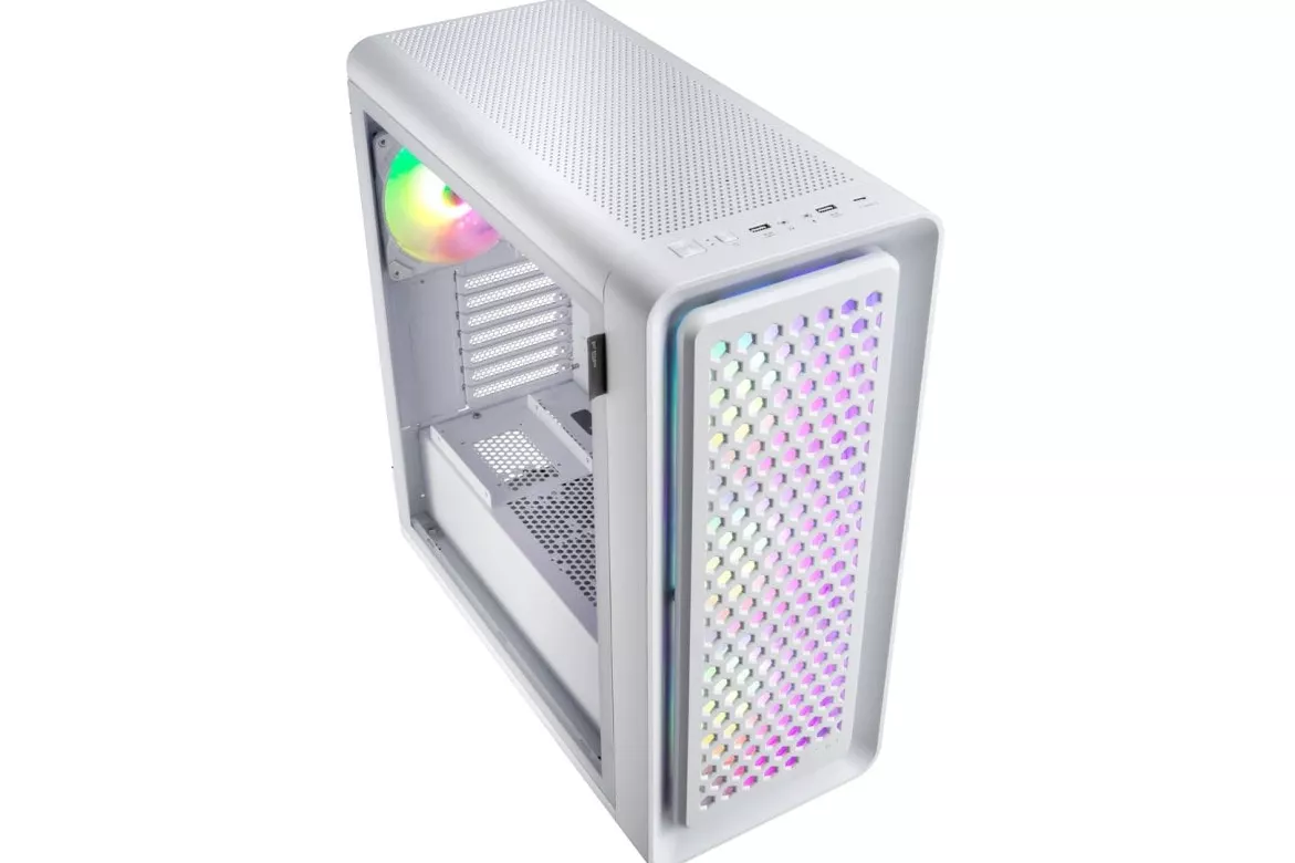 FSP CUT593P Torre ATX Cristal Templado USB-C Blanca