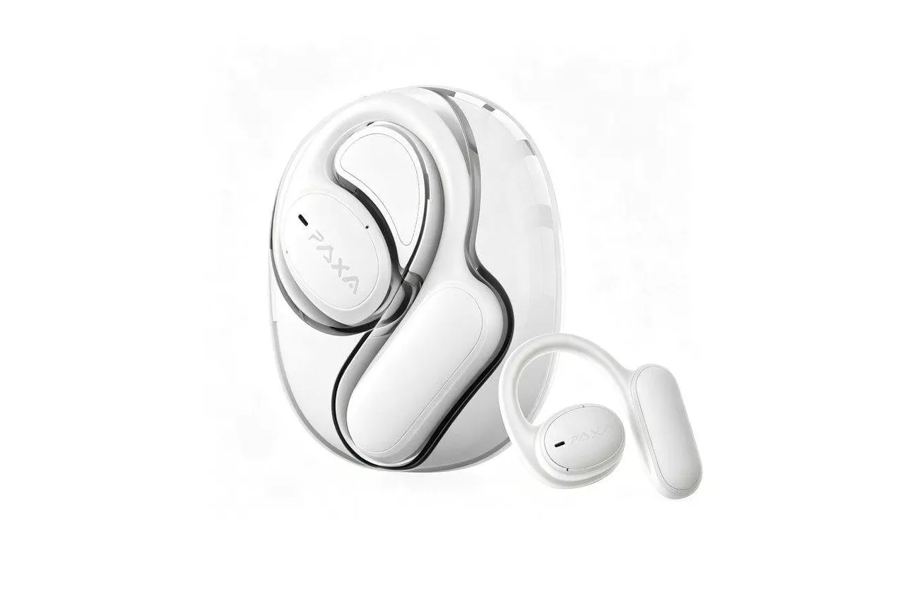 Auriculares Paxa Open Ear inal&aacute;mbricos Bluetooth 5.4 para deporte y trabajo negros