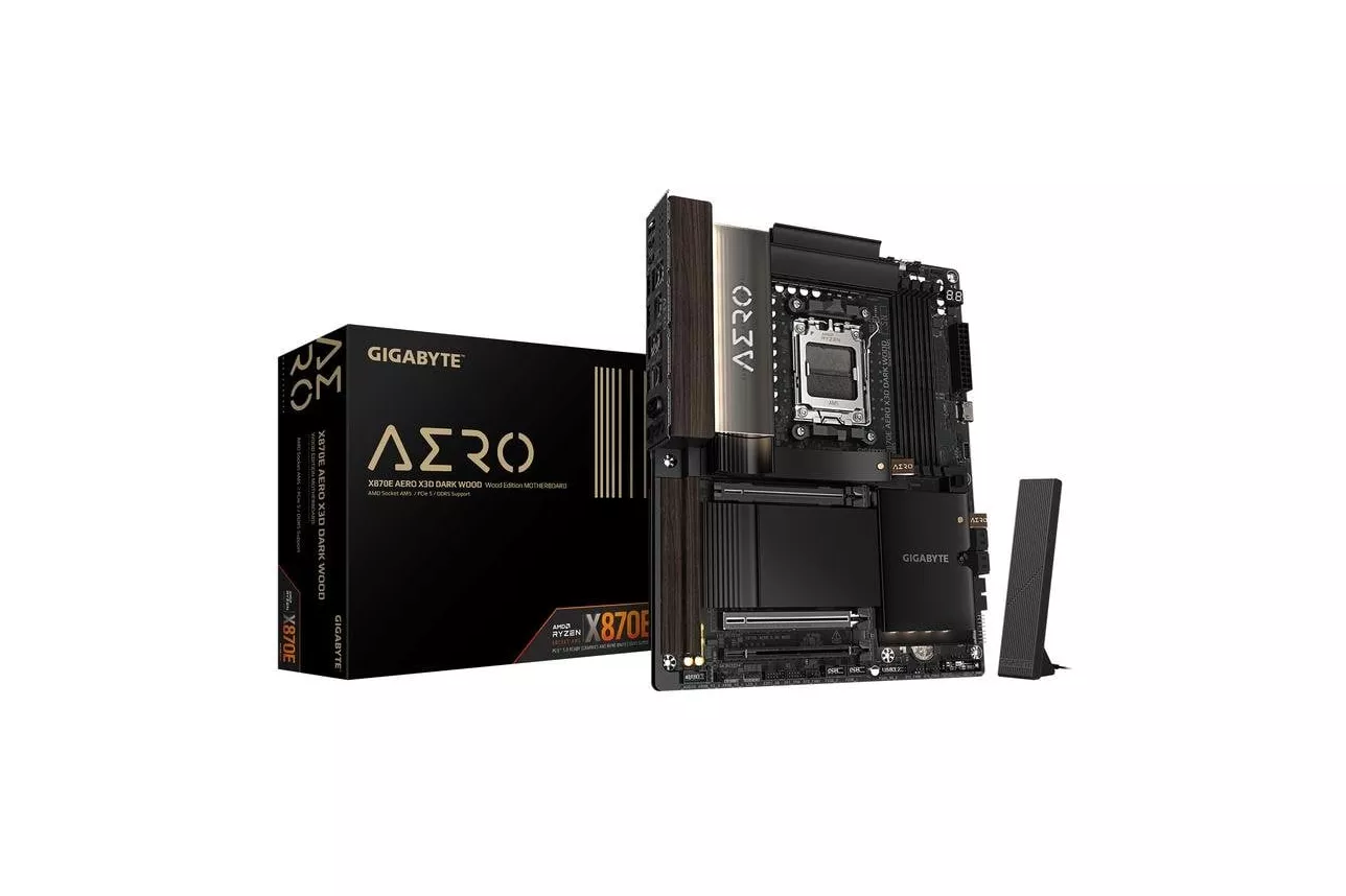Placa Base GIGABYTE X870E AERO X3D DARK WOOD AMD X870E AM5 DDR5 ATX WiFi 7 USB4