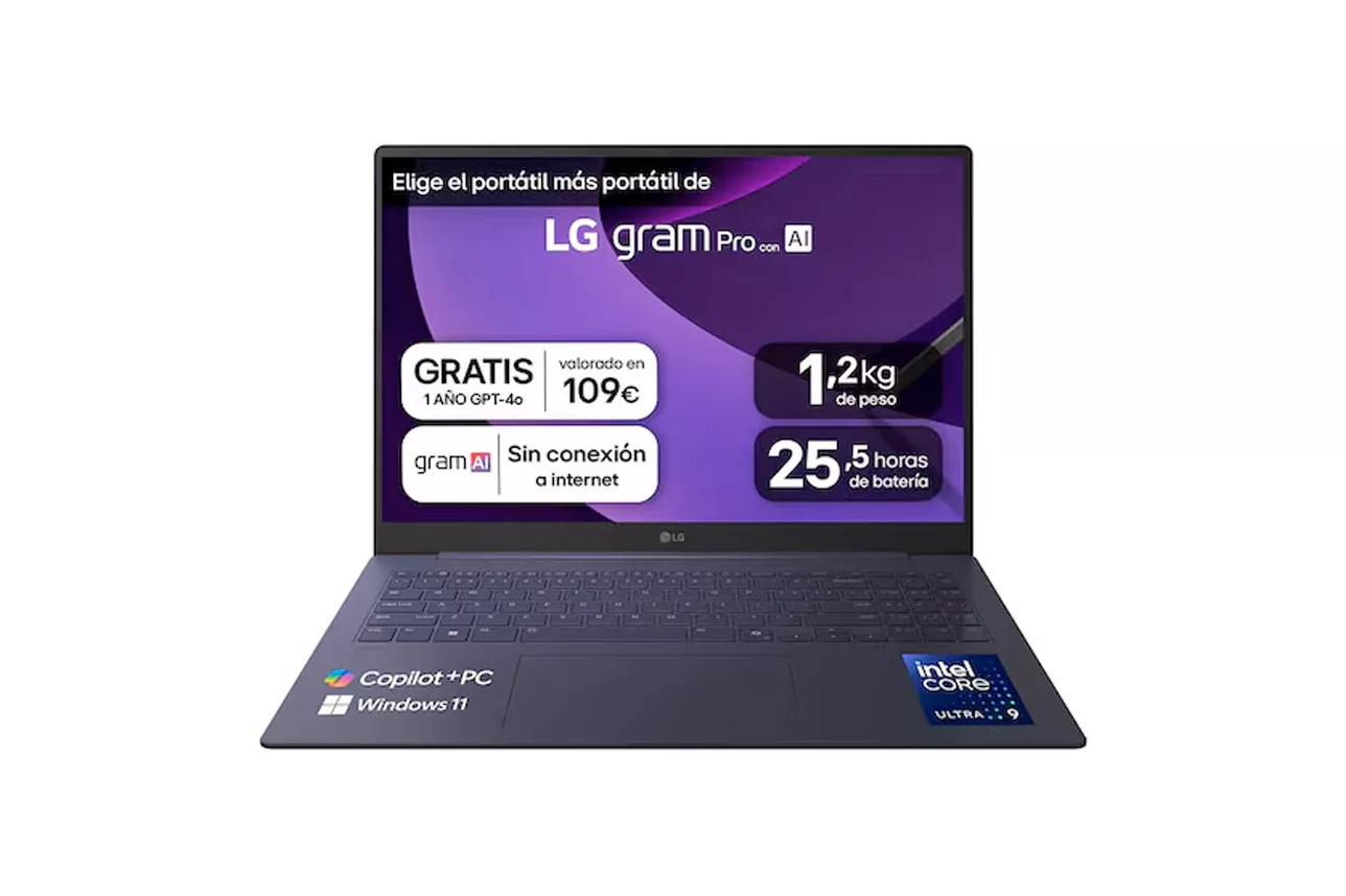 Port&aacute;til LG Gram Pro AI 16Z90TS-G.AU99BN U9-288V 32GB 1TB 16" W11H