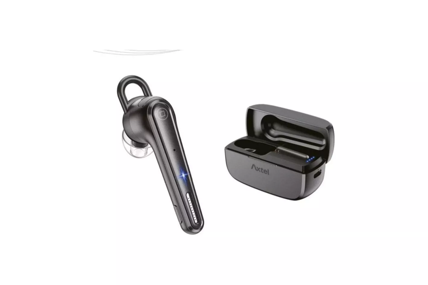Auriculares Axtel BT25 inal&aacute;mbricos Bluetooth con Cancelaci&oacute;n de Ruido ENC, micr&oacute;fono dual y carga USB-C, uso profesional mono, color negro