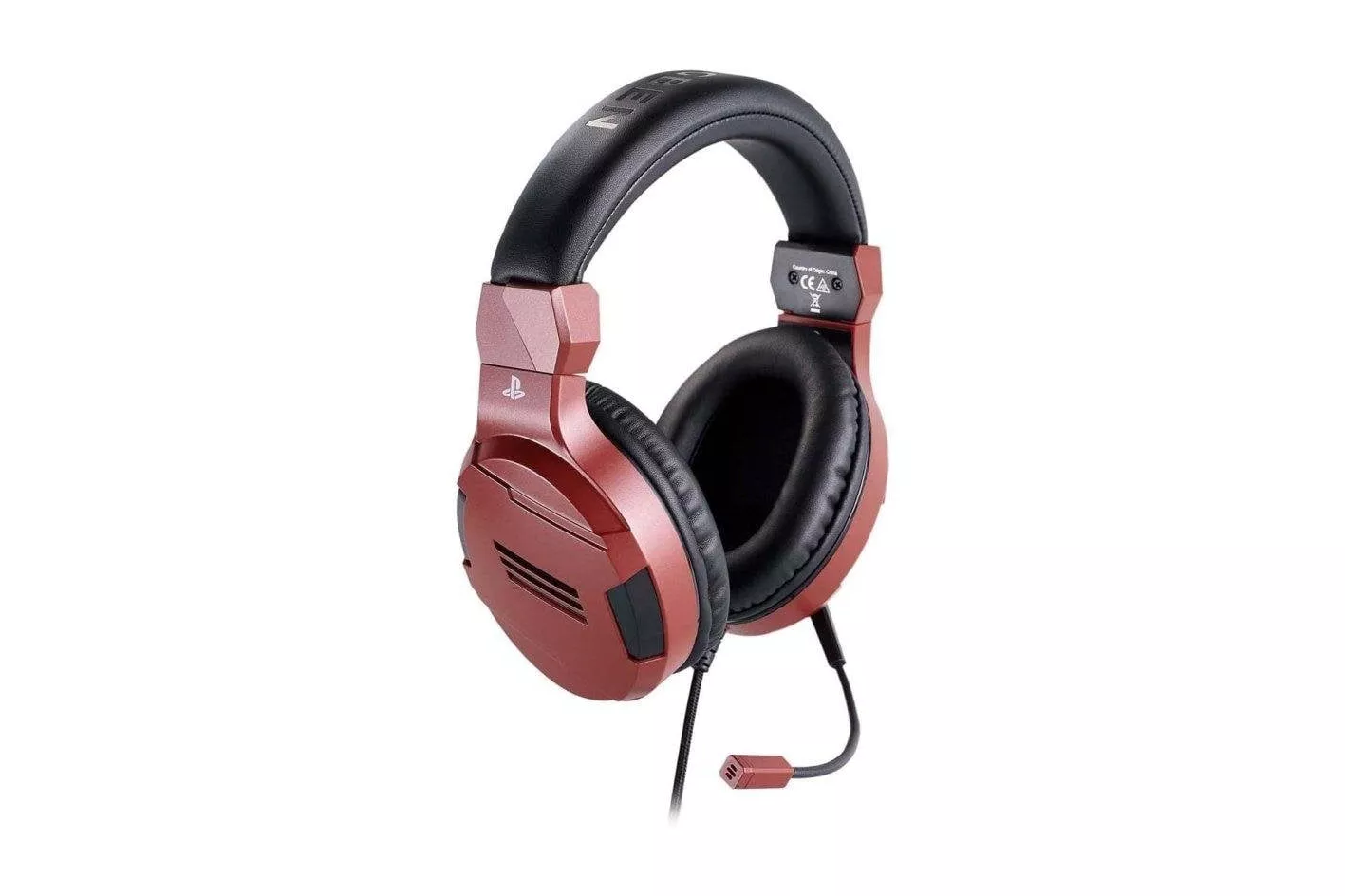 Auriculares Nacon con cable conexi&oacute;n 3,5 mm gaming micr&oacute;fono ajustable rojo