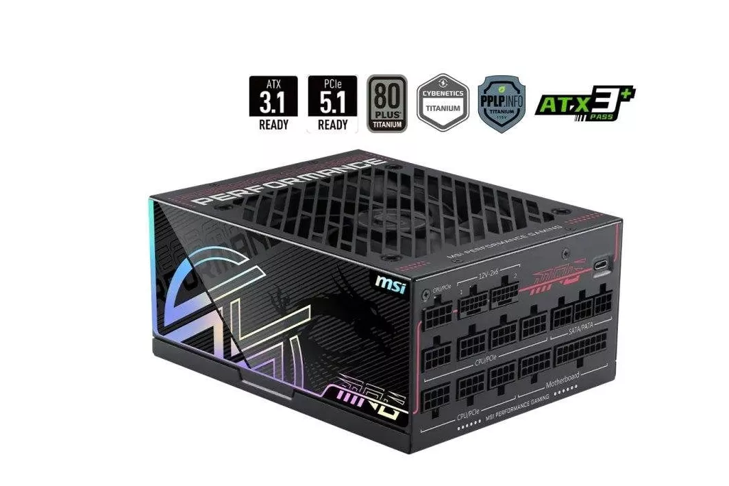 Fuente de Alimentaci&oacute;n MSI MPG Ai1300TS PCIE5 1300W Certificaci&oacute;n 80 PLUS Titanium modular